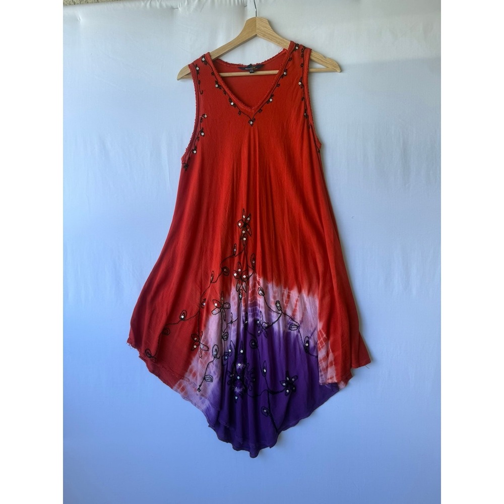 Riviera‎ Sun Red/Purple  Free Plus Cover Up Dress- Size Free Plus - Picture 2 of 7